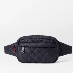 MZ Wallace Black Rec Metro Beltbag Quilted Sling Bag